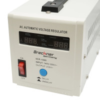 Stabilizator automat d e tensiune monofazic cu releu 500VA/140-260V, 2 prize schuko 230V, afisaj LCD Breckner Germany