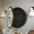 Oglinda LED cu Dulap, Rotunda, 50 cm, Dezaburire, Lumina Rece/Calda/Neutra, Rama Neagra, Spatiu de Depozitare [2]