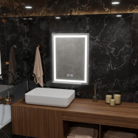 Oglinda LED Rectangulara, 45x60cm, Insideus Touch, Sistem Dezaburire, Dimabila