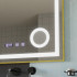 Oglinda LED Touch Rolf Sistem Dezaburire, Ceas si Temperatura 80x60 cm Rama Auriu Brushed Lupa Cosmetica [2]