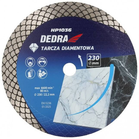 Disc diamantat cu segment tip solzi pentru taiat si slefuit 230x22.2mm H1036 Dedra [1]