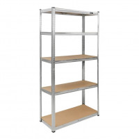 Raft de depozitare 180x90x40cm, 5 polite MDF, 175 kg/polita, montaj prin clipsare