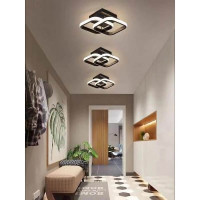 Lustra LED Romburi Suprapuse, 22W, 2 Romburi, Lumina Rece/Calda/Neutra, Negru
