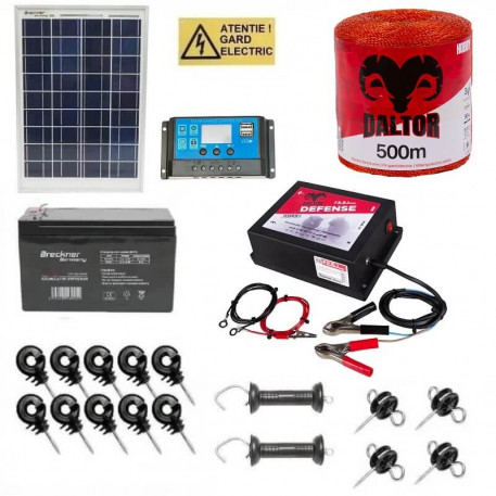 Kit gard electric Daltor 2.5J + Fir 500m 90kg + Panou solar 10W + Acumulator 12V 7Ah [1]