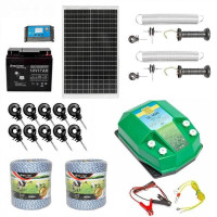 Kit gard electric cu panou solar 30W, 2000m 4.5J 95kg + Acumulator 12V