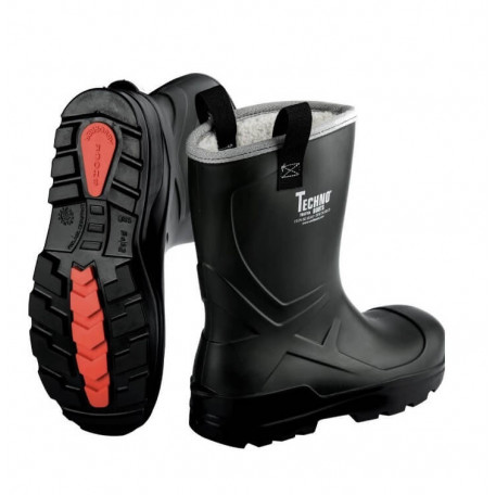 Cizme imblanite din poliuretan Alaska, Culoare: Negru + Gri [1]