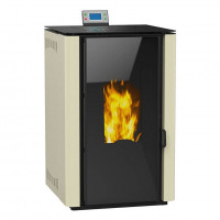 Termosemineu pe peleti 27 kW, Prity PLW25 PEH, consum 1,67 – 5,9 kg/h, culoare Ivory