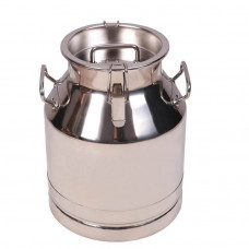 Bidon inox 25 litri cu maner si prindere cu clipsuri si capac inox