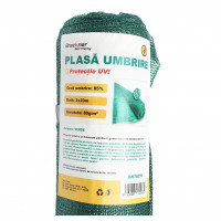 Plasa umbrire 85% latime 2M si lungime 20M verde din polietilena cu protectie UV Plasa umbrire 85% latime 2M si lungime 20M verde din polietilena cu protectie UV