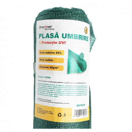 Plasa umbrire 85% latime 2M si lungime 20M verde din polietilena cu protectie UV [1]
