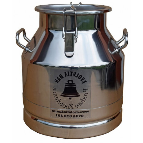 Bidon inox 20 litri cu maner si prindere cu clipsuri si capac inox [1]