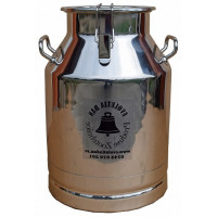 Bidon inox 30 litri cu maner si prindere cu clipsuri si capac inox Bidon inox 30 litri cu maner si prindere cu clipsuri si capac inox