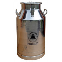 Bidon inox 50 litri cu maner si prindere cu clipsuri si capac inox Bidon inox 50 litri cu maner si prindere cu clipsuri si capac inox