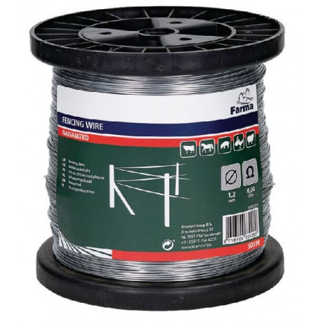 Sarma galvanizata 500m 1.2mm, forta rupere 130kg, rezistenta electrica 0.04 ohm/m [1]