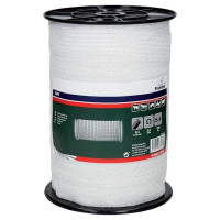 Banda gard electric 40mm lungime 200m cu 8 fire de 0.15mm, forta rupere 130kg, rezistenta electrica 5.5 ohm/m