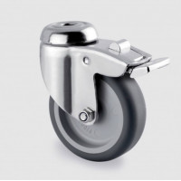 Roata pivotanta cu frana poliuretan 75 mm cu furca inox - 75 kg TENTE 7477PJO075P30-11