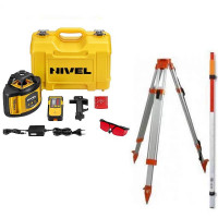 Nivela laser rosu rotativa cu autonivelare NL500R + trepied SJJ1 + stadie laser LS-24 Nivela laser rosu rotativa cu autonivelare NL500R + trepied SJJ1 + stadie laser LS-24