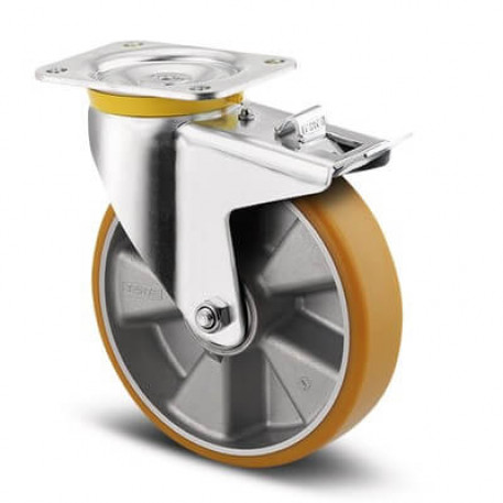 Roata pivotanta cu frana din aluminiu 250 mm - 800 kg TENTE 4687ITP250P63 [1]