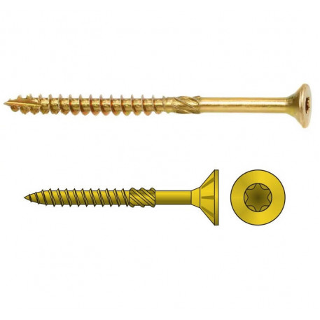 Surub autoforant 4.5x35 mm pentru lemn RO-JET 500 buc, cu cap inecat, otel zincat galben [1]