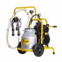 Aparat de muls vaci pe ulei cu 1 post si 1 bidon aluminiu 30L
