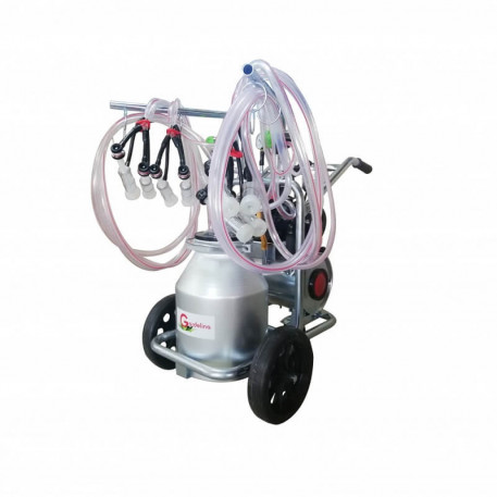 Aparat de muls oi si capre cu 4 posturi si 1 bidon aluminiu 30L Gardelina T230 AL PS [1]