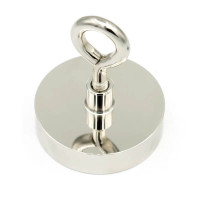 Magnet neodim oala D 48 mm cu filet interior si carlig inelar sustine 65 kg Magnet neodim oala D 48 mm cu filet interior si carlig inelar sustine 65 kg
