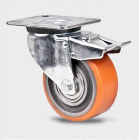 Roata pivotanta cu frana, din fonta 100 mm - 300 kg TENTE 3677FTP100P62 [1]