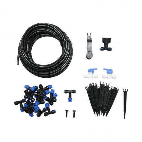 Kit complet irigare prin picurare cu furtun 19m, duze, robineti, tije de fixare 37 piese [1]