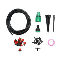 Kit complet irigare prin picurare cu furtun 5.5m, duze, conectori, tije de fixare 34 piese