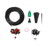 Kit complet irigare prin picurare cu furtun 15.5m, duze, conectori, tije de fixare 64 piese
