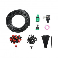 Kit complet irigare prin picurare cu furtun 20m, duze, conectori, tije de fixare 80 piese