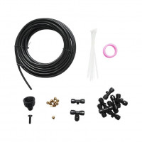 Kit complet pulverizare apa tip ceata cu furtun 10m, duze alama pentru terasa, gradina 35 piese