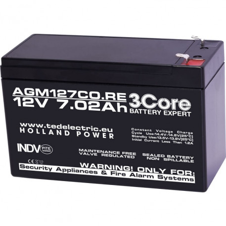 Acumulator VRLA F1 12V 7.02A , 151x65x95mm TED Electric [1]