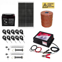 Pachet gard 6,6J Daltor + Fir 1000m 100kg + Panou solar 30 W + Baterie 17Ah