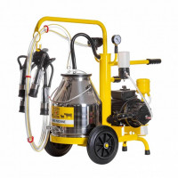 Aparat de muls vaci pe ulei cu 1 post si 1 bidon inox 25 litri, eco