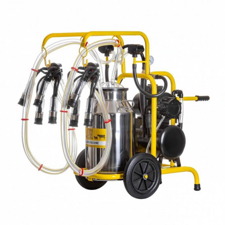 Aparat de muls vaci pe ulei cu 2 posturi si 1 bidon inox 40L [1]