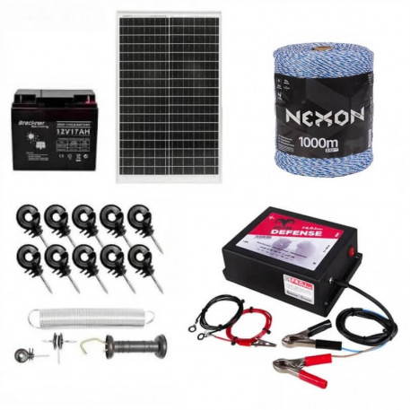Pachet gard electric 4J Daltor + Fir 1000m 90kg + Acumulator 12V + Panou solar 30W [1]