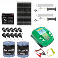 Kit gard electric cu panou solar 30W, 2000m 4.5J 90kg + Acumulator 12V