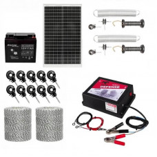 Pachet gard electric 6.6J Daltor + Fir 2000m 130kg + Acumulator 12V + Panou solar 30W