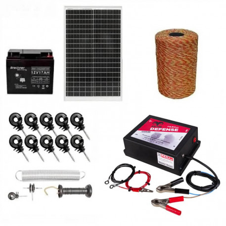 Pachet gard electric 4J Daltor + Fir 500m 100kg + Acumulator 12V + Panou solar 30W [1]