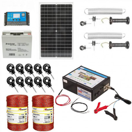 Pachet gard electric 8.5J + Fir 2000m 160kg + Acumulator 12V + Panou solar 50W [1]