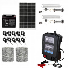Kit gard electric cu panou solar 30W, 6.6J + Fir 2000m 130kg + Acumulator 12V Kit gard electric cu panou solar 30W, 6.6J + Fir 2000m 130kg + Acumulator 12V