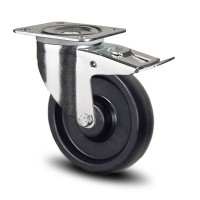 Roata pivotanta cu frana  termorezistenta 100 mm cu furca inox - 100 kg TENTE 8477BOG100P62