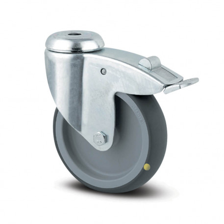 Roata pivotanta poliuretan cu frana 75 mm - 75 kg TENTE 2477YGO075P30-11 [1]