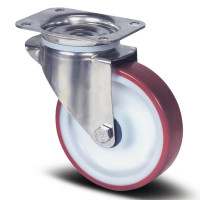 Roata din poliamida pivotanta  80 mm - 100 kg TENTE 8470UAD080P62 red