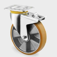 Roata pivotanta cu frana din aluminiu 160 mm - 800 kg TENTE 4687ITP160P63 Flat