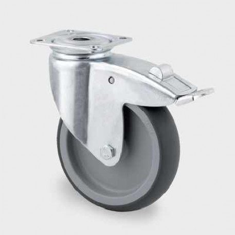 Roata pivotanta din polipropilena cu frana 100 mm - 80 kg TENTE 2477PJO100P50 [1]