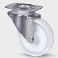 Roata pivotanta din poliamida 100 mm cu furca inox - 200 kg TENTE 8470UOO100P62
