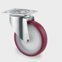 Roata din poliamida pivotanta  80 mm - 100 kg TENTE 3470UAR080P62 red