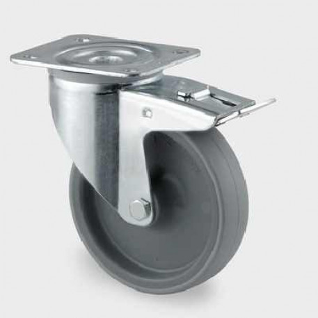 Roata pivotanta din poliamida cu frana 100 mm - 150 kg TENTE 3477UAR100P62 grey [1]